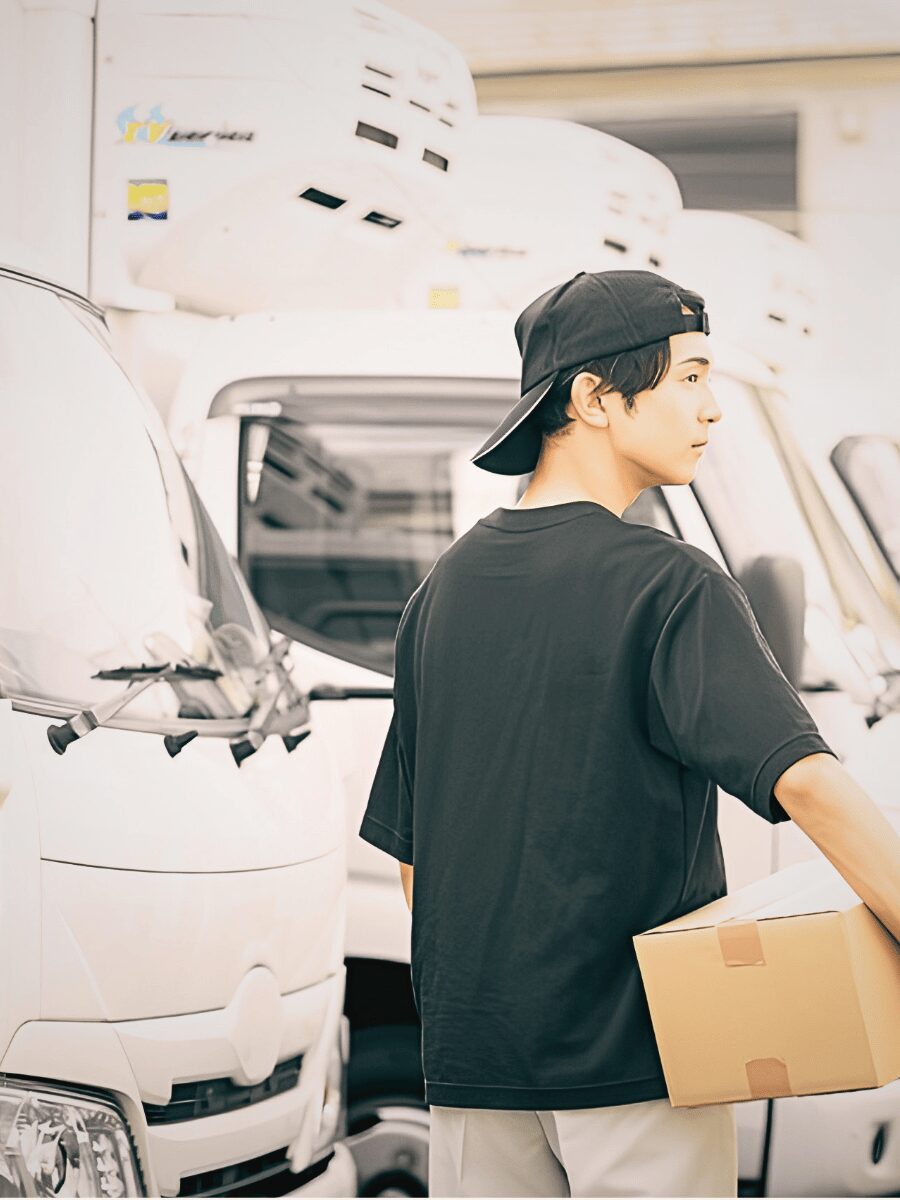 オフィスへの納品・荷物を運ぶスタッフ