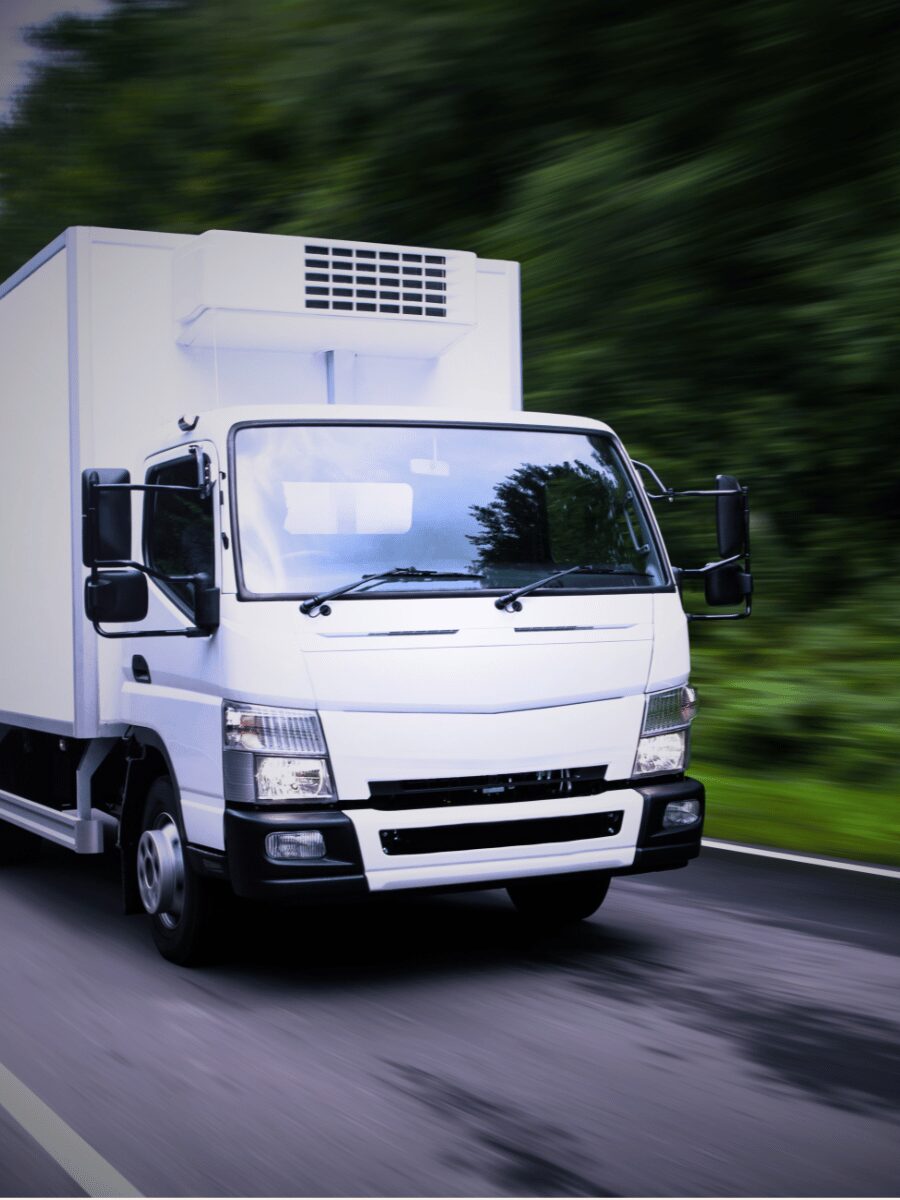 木竜の2tトラック・緑の中を走る